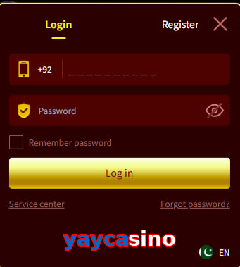 Yaycasino login preview